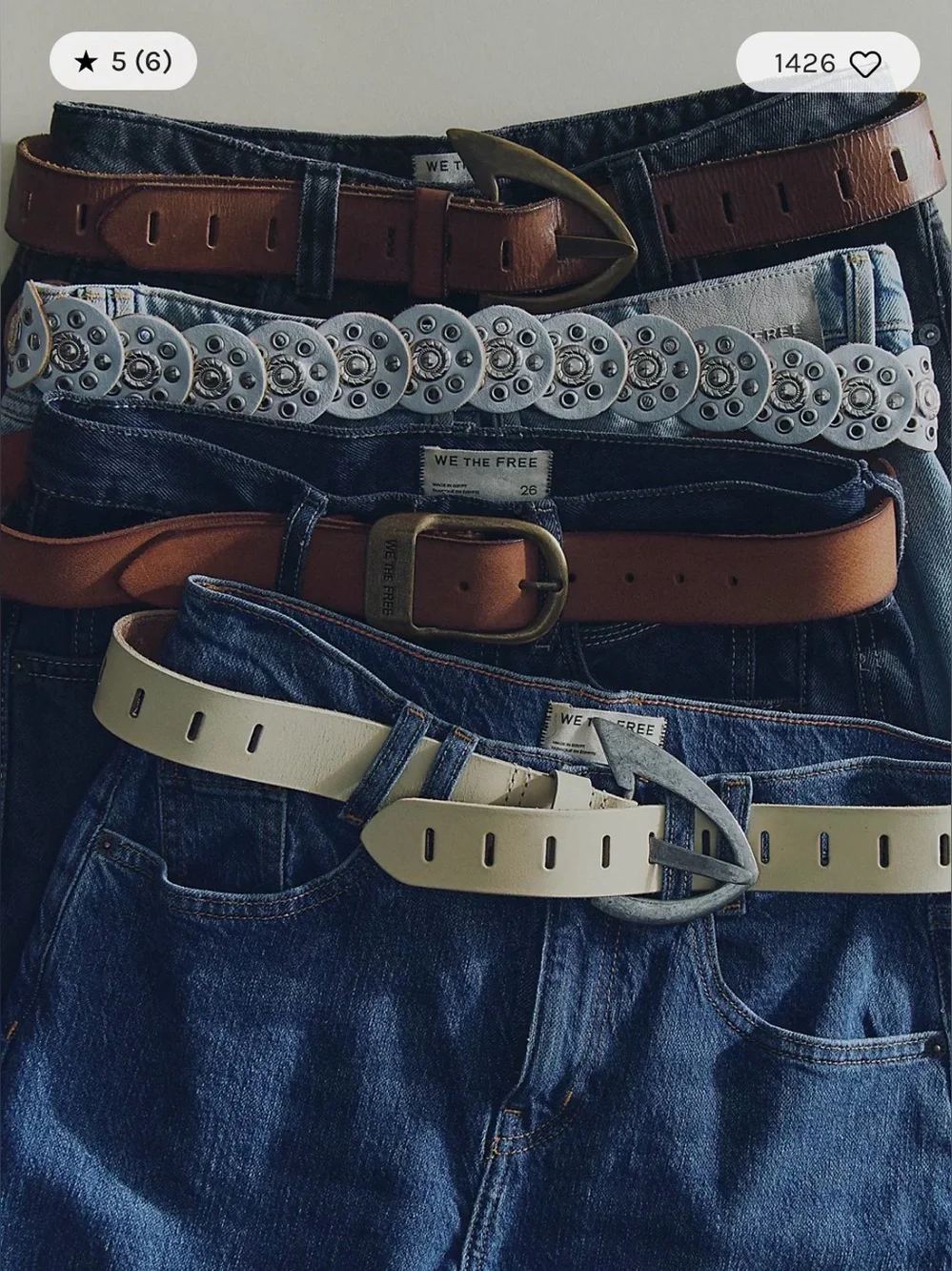 Free People We The Free Noa Belt. NWT. Cognac